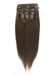 #4 chocolate brown clip in straight