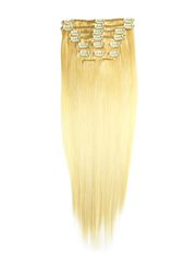 #T22-613 medium blonde-lightest blonde clip in straight
